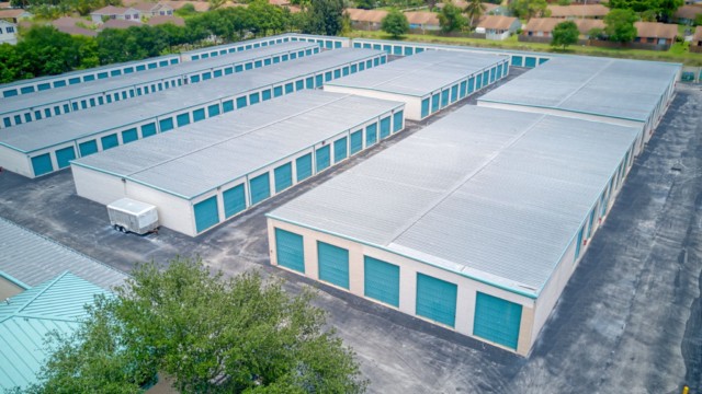 Arial view of the self storage units