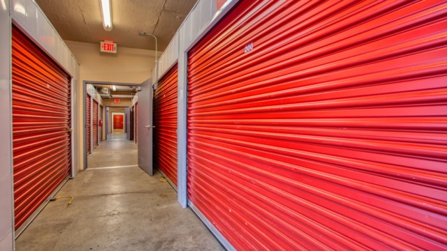 Red Storage Units at alpine storage